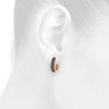 10K Rose Gold Brown Diamond Tiered Hoop/Huggie Earrings Snap Closure 0.50 CT