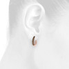 10K Rose Gold Brown Diamond Tiered Hoop/Huggie Earrings Snap Closure 1.50 CT.