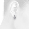 10K White Gold Diamond Tiered Hoop/Huggie Hinged Earrings Snap Closure 0.50 CT