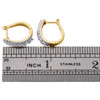 10K Yellow Gold Diamond Tiered Hoop Huggie Hinged Earrings Snap Closure 0.50 CT