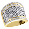 10K Yelliow Gold Baguette & Round Diamond Diagonal Design Anniversasry Ring 1 CT