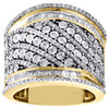 10K Yelliow Gold Baguette & Round Diamond Diagonal Design Anniversasry Ring 1 CT
