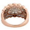 14K Rose Gold Round Diamond Ladies Floral Right Hand Ring Anniversary Band 1 CT.