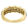 14K Yellow Gold Tapered Baguette & Round Diamond Halo Ladies Wedding Band 1 CT.