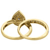 14K Yellow Gold Diamond Teardrop Pear Halo Engagement Wedding Bridal Set 3/4 CT.