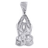 Diamond Praying Hands Pendant Mens .925 Sterling Silver Rosary Charm 0.26 Tcw