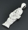 Diamond Egyptian Pharaoh King Tut Mummy Pendant 925 Sterling Silver Charm .45 Ct