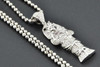 Diamond Egyptian Pharaoh King Tut Mummy Pendant 925 Sterling Silver Charm .45 Ct