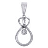 10K White Gold Diamond Intertwined Heart w/ Flower & Teardrop Pendant 0.10 CT.