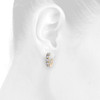 10K Yellow Gold Miracle Set Diamond Ladies 5mm Flower Hinged Hoop Earrings 1 CT.