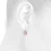 10K Rose Gold Diamond Intertwined Teardrop Hinged Dangler Earrings 1.35" 0.33 CT