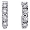 10K White Gold Miracle Set Diamond Ladies 5mm Flower Hinged Hoop Earrings 1 CT.