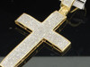 Mens 10K Yellow Gold 2.25" Diamond Jesus Piece Pendant Cross Charm .95 Ct