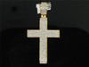 Mens 10K Yellow Gold 2.25" Diamond Jesus Piece Pendant Cross Charm .95 Ct