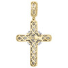 10K Yellow Gold Mens Baguette Cut Diamond Cross Pendant 1.95" Tier Charm 2.20 CT