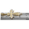 10K Yellow Gold Diamond Tiered Drip Cross Pendant 2.15" Mens Pave Charm 0.87 CT.