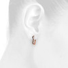 10K Rose Gold Brown & White Diamond Infinity Huggies Hoop Earrings 1/3 CT.