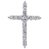 10K White Gold Round Diamond Mini Cross Slide Pendant 0.55" Charm 0.17 CT.