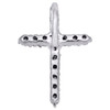 10K White Gold Round Diamond Mini Cross Slide Pendant 0.55" Charm 0.17 CT.