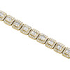 14K Yellow Gold 9.30mm Raised Square Baguette Diamond Chain 22" Necklace 23 CT.