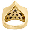 10K Yellow Gold Round Diamond Star Shape Frame Pinky Ring 20mm Mens Band 0.88 CT