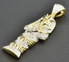 Genuine Diamond Egyptian Pharaoh King Tut Pendant 0.45 Ct. 10k Yellow Gold Charm