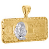 10K Yellow Gold $100 Hundred Dollar Bill Benjamin Franklin Pendant Charm 1.50"
