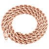 10K Rose Gold Diamond Cut Hollow Rope Chain 4mm Wide Necklace 16 - 24 Inches