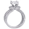 14K White Gold Baby Princess Cut Diamond Split Shank Engagement Ring 1.13 CT.