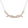 10K Rose Gold Round Diamond Braided Infinity Necklace 20" Cable Chain 0.50 CT.