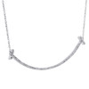 10-Karat-Weißgold-Diamant-Halskette mit 1-reihigem langem T-Kurven-Stab, 20,5-Zoll-Kabelkette, 1/3 ct.
