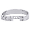 Bracciale rigido da uomo in acciaio inossidabile con diamanti bianchi genuini, collegamento ID 13 mm, 1,75 ct.