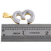 10K Yellow Gold Round Diamond Number 3 Bubble Pendant Pave Dome Charm 0.38 CT.