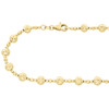 collar elegante de cadena de cuentas italiana con corte de caramelo/luna de 5 mm de oro amarillo de 14 k, 20 pulgadas