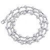 collier de chaîne de perles italiennes coupées en bonbon/lune en or blanc 14 carats 5 mm 20 pouces