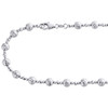 collier de chaîne de perles italiennes coupées en bonbon/lune en or blanc 14 carats 5 mm 20 pouces