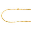 collar de eslabones de 2,10 mm con cadena de cuerda sólida con talla de diamante en oro amarillo de 18 k, de 40 a 61 cm