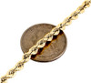 chaîne de corde solide taillée en diamant en or jaune 18 carats Collier à maillons de 4 mm 22 à 24 pouces