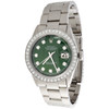 Mens Rolex 36mm DateJust 16014 Diamond Watch Oyster Band Dark Green Dial 2 CT.