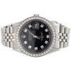 Mens Rolex 36mm DateJust 16014 Diamond Watch Jubilee Band Glossy Black Dial 2 CT.