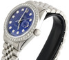 Mens Rolex 36mm DateJust 16014 Diamond Watch Jubilee Band Glossy Blue Dial 2 CT.