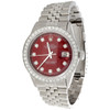 Mens Rolex 36mm DateJust 16014 Diamond Watch Jubilee Band Custom Red Dial 2 CT.