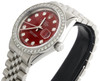 Herren- Rolex 36 mm, Datejust 16014, Diamantuhr, Jubiläumsband, individuelles rotes Zifferblatt, 2 ct.