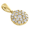 10K Yellow Gold Ladies Diamond Circle Cluster Pendant 0.75" Fancy Charm  3/4 CT.