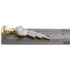 10K Yellow Gold Diamond Lightening Bolt Closed Fist Pendant 1.95" Charm 0.67 CT.
