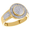 10K Yellow Gold Mens Diamond Statement Piny Ring 14.50mm Dome Pave Band 1/4 CT.