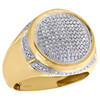 10K Yellow Gold Mens Diamond Statement Piny Ring 17.75mm Dome Pave Band 1/2 CT.