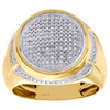 10K Yellow Gold Mens Diamond Statement Piny Ring 17.75mm Dome Pave Band 1/2 CT.