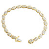 10K Yellow Gold Baguette & Round Diamond 5.25mm Oval Frame 7" Link Bracelet 1 CT