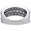 14K White Gold Tapered Baguette Round Diamond 3 Row Women's Wedding Band 2.6 CT